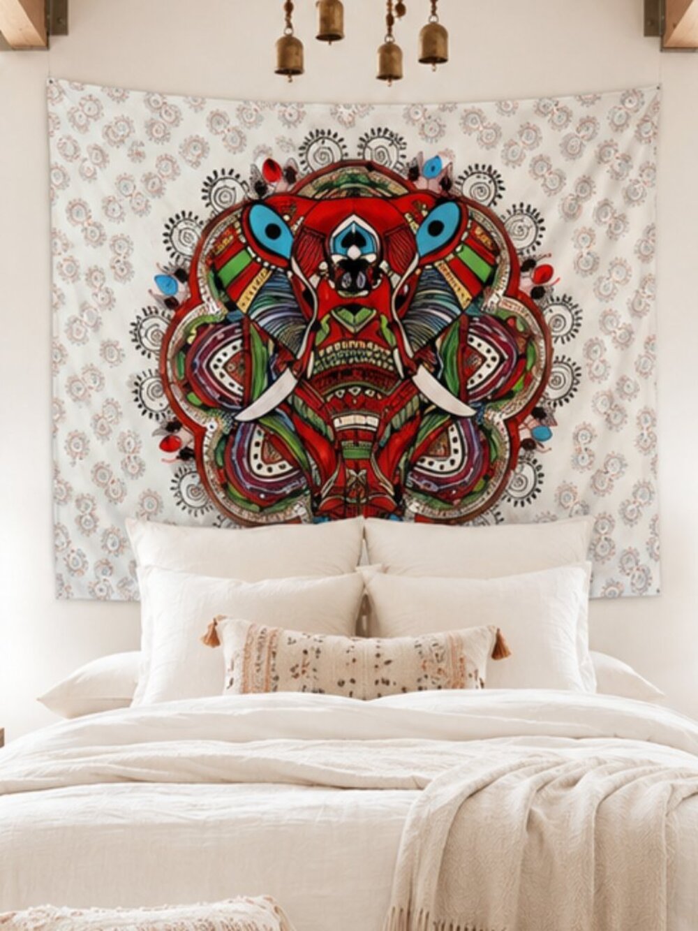 Vibrant Tapestry Colorful Boho Elephant Jungalow Style Wall Decor Bohemian NEW